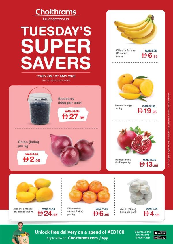 Tuesday Super Savers from Choithrams until 12th May
