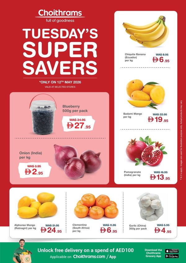 Tuesday Super Savers from Choithrams until 12th May