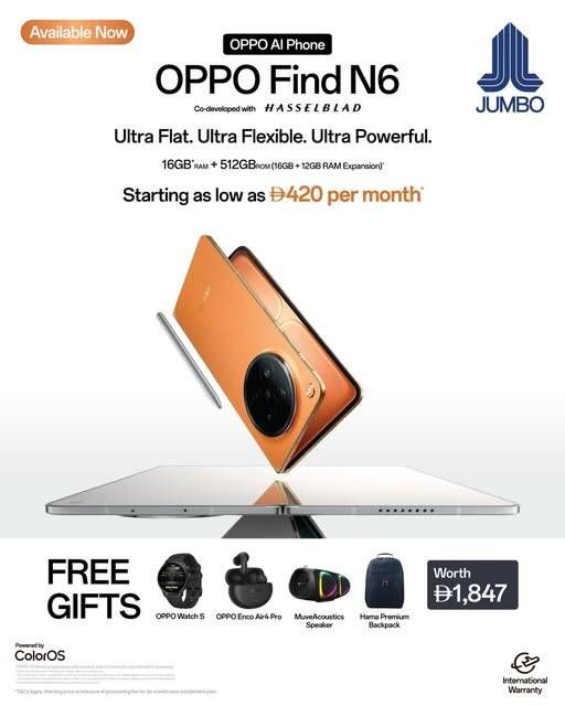 OPPO Find N6 Sale from Jumbo until 21st April