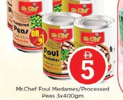 Mr.Chef Foul Medames/Processed Peas 3x400gm
