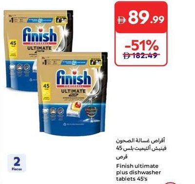 Finish ultimate plus dishwasher tablets 45's