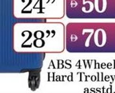 ABS 4Wheel Hard Trolley 28" asstd.