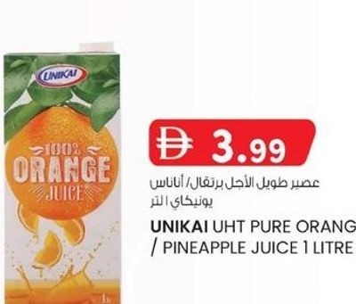 Unikai UHT Pure Orange / Pineapple Juice 1 Litre