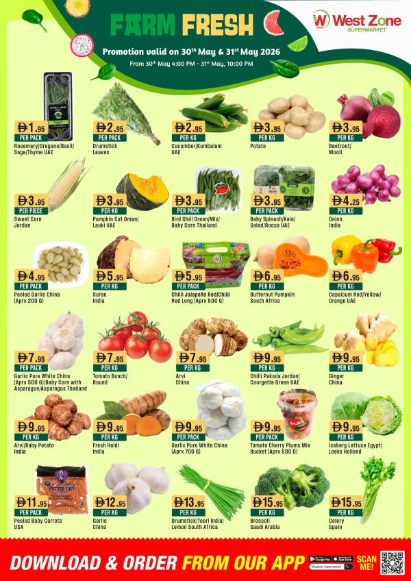Farm Fresh Deals from West Zone until 31st May