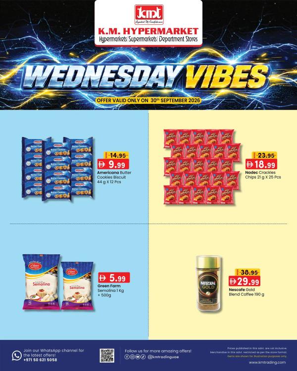 Wednesday Vibes from K.M. TRADING until 30th September