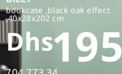 BILLY bookcase, black oak effect 40x28x202 cm