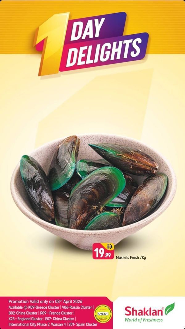 One Day Delights from Shaklan until 8th April