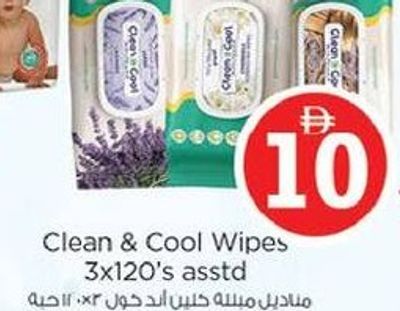 Clean & Cool Wipes 3x120's asstd