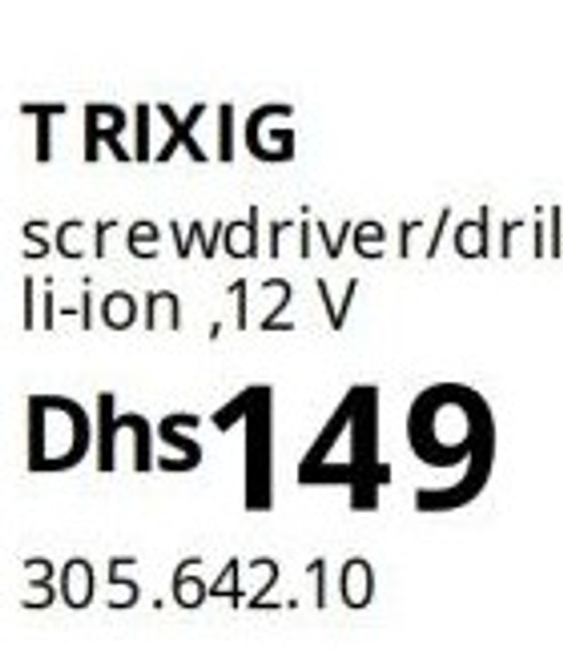TRIXIG screwdriver/drill, li-ion, 12 V
