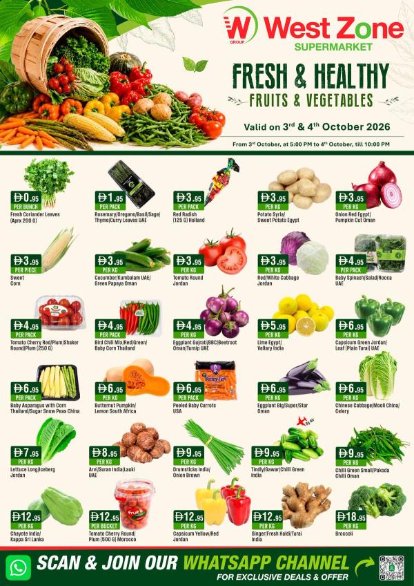 Fresh & Healthy from West Zone until 4th October