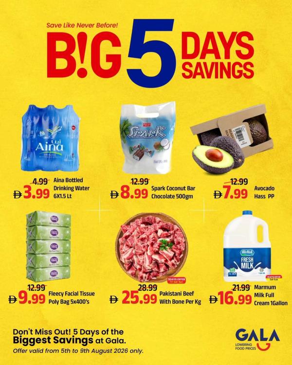 Days Savings from Gala Supermarket until 9th August