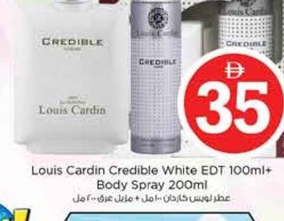 Louis Cardin Credible White EDT 100ml + Body Spray 200ml