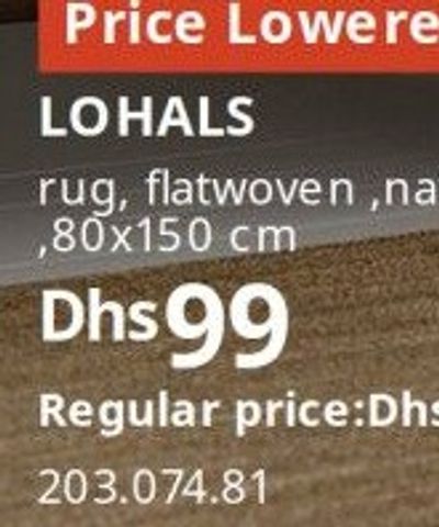 LOHALS rug, flatwoven, natural, 80x150 cm