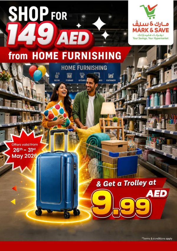 Home Furnishing Sale from Mark & Save until 31st May