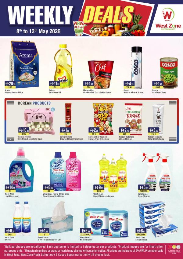 Weekly Deals from West Zone until 12th May