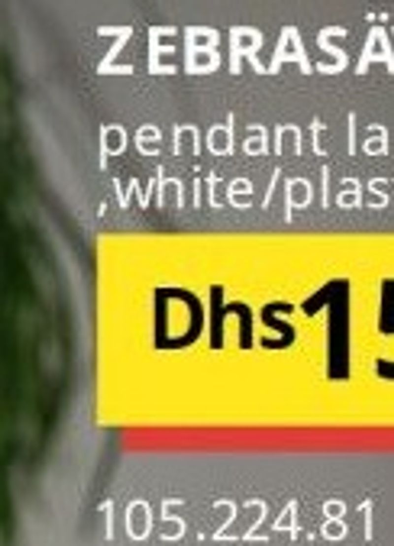 ZEBRASÅV pendant lamp, white/plastic, 46 cm