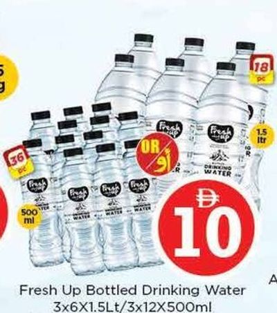 Fresh Up Bottled Drinking Water 3x6x1.5Lt/3x12x500ml