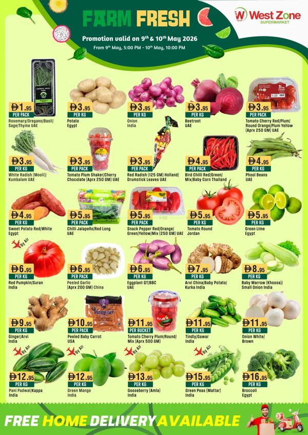 Farm Fresh Deals from West Zone until 10th May
