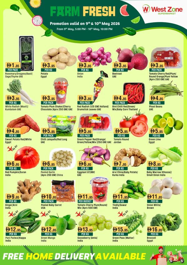 Farm Fresh Deals from West Zone until 10th May