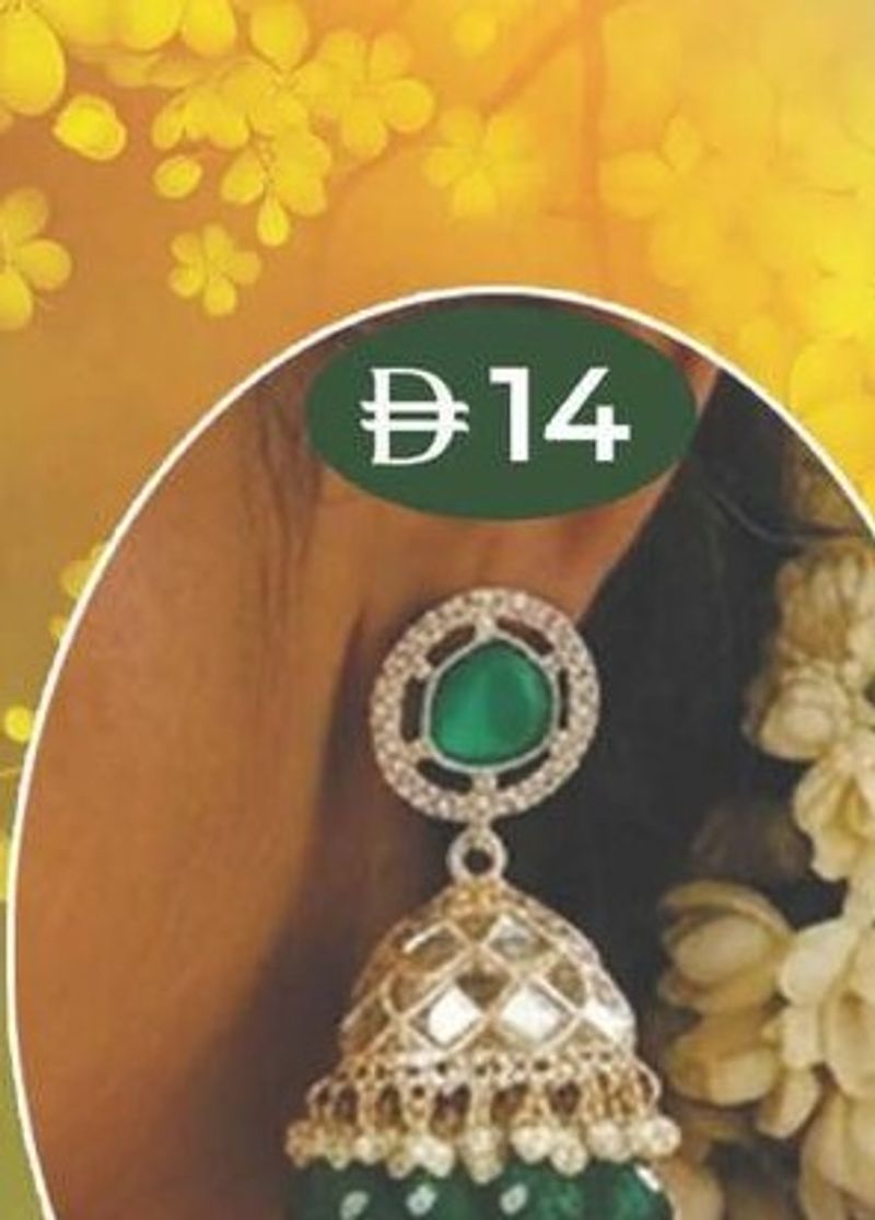 Ladies Earring (Green Jhumka)