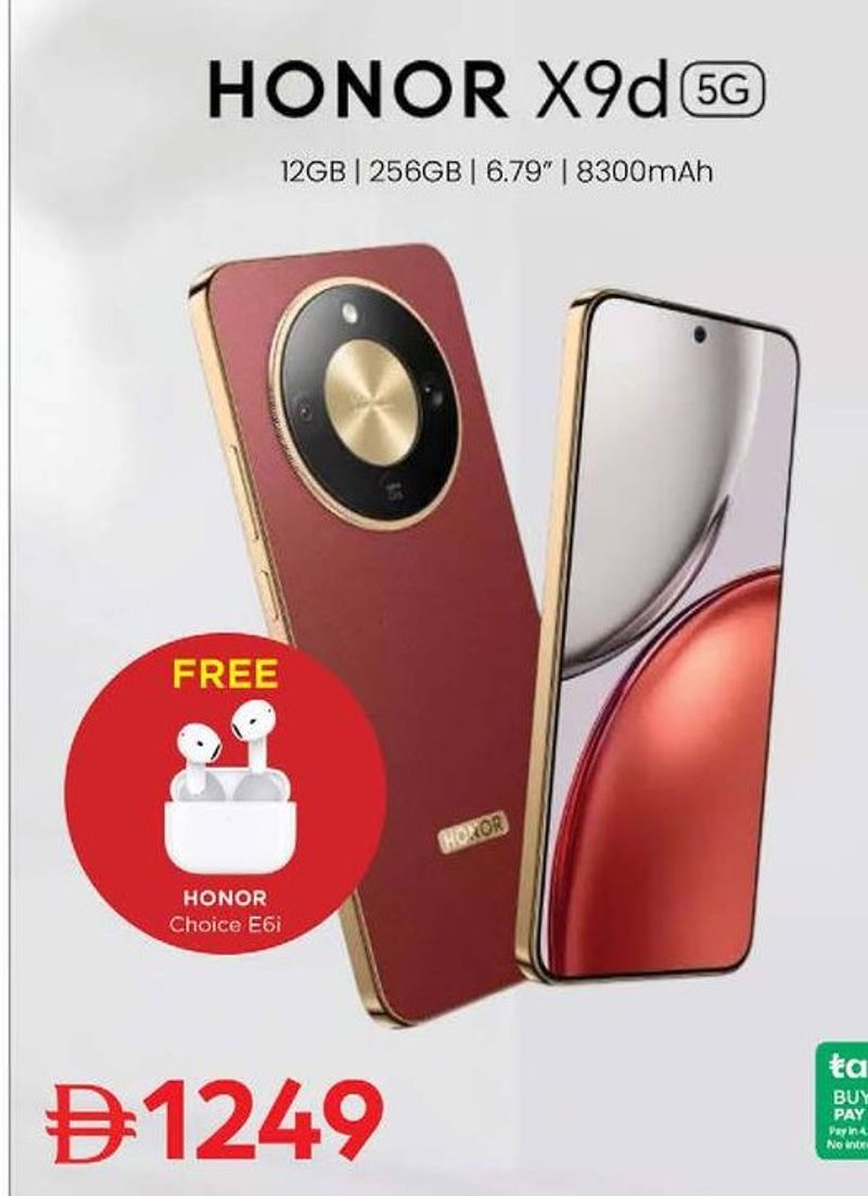 HONOR X9d 5G 12GB | 256GB | 6.79" | 8300mAh with FREE HONOR Choice E6i