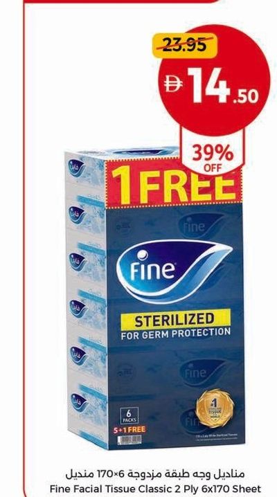 Fine Facial Tissue Classic 2 Ply 6x170 Sheet