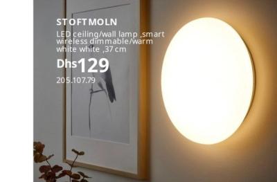 STOFTMOLN LED ceiling/wall lamp, smart wireless dimmable/warm white white, 37 cm