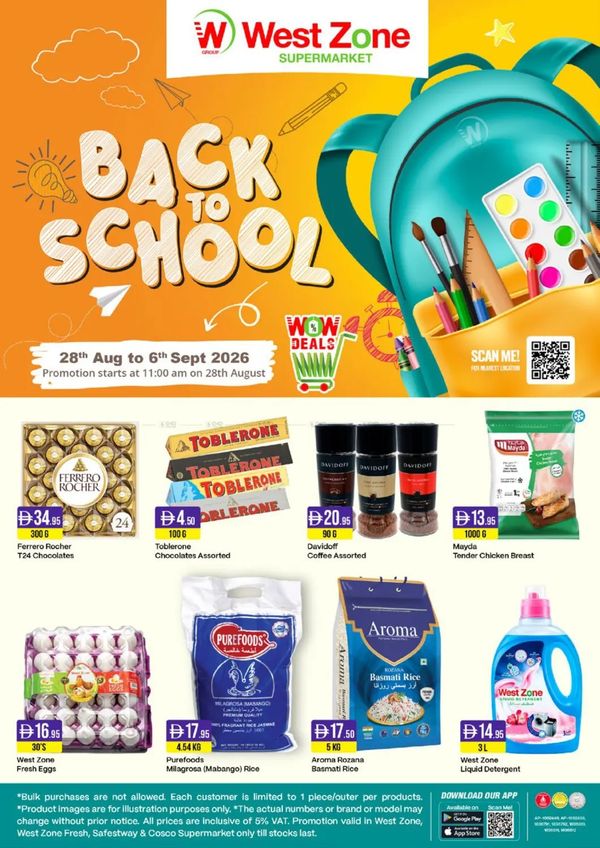 Back To School from West Zone until 6th September