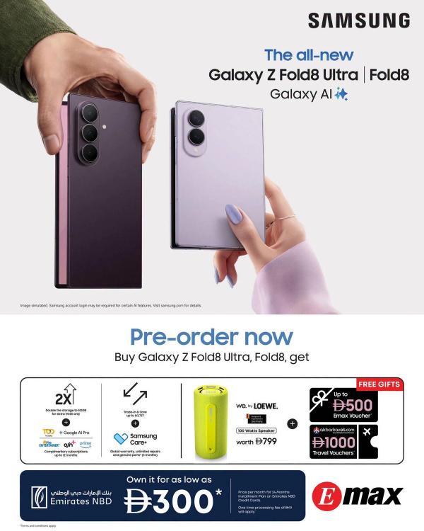 Sale On Samsung Galaxy Z Fold8 from Emax until 31st July