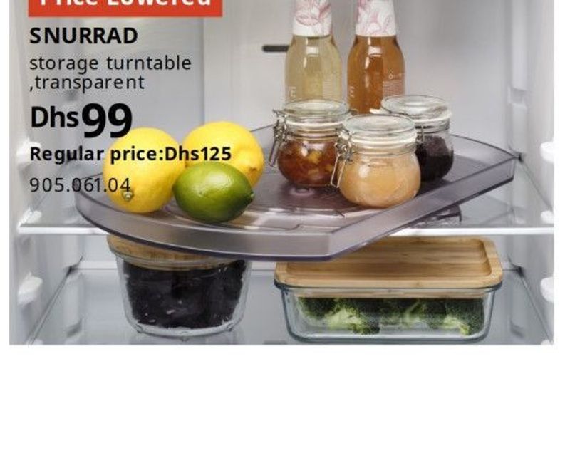 SNURRAD storage turntable, transparent