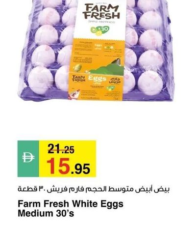Farm Fresh White Eggs Medium 30's