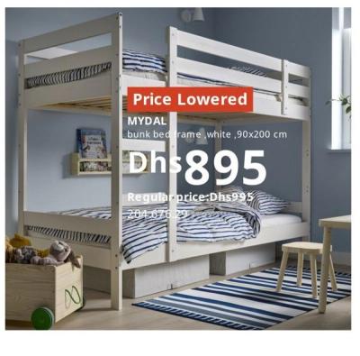 MYDAL bunk bed frame, white, 90x200 cm