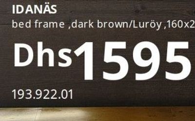 IDANÄS bed frame, dark brown/Luröy, 160x200 cm