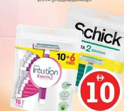 Schick Exacta-2 Razor Assorted 10+6's