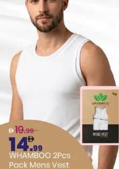 WHAMBOO 2Pcs Pack Mens Vest