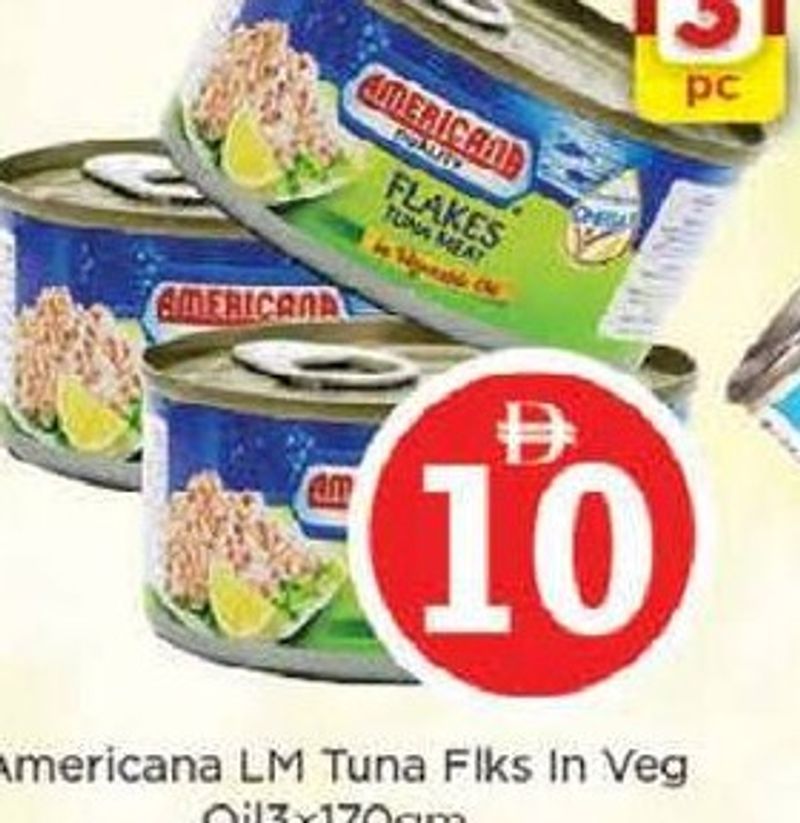 Americana LM Tuna Flakes In Vegetable Oil 3x170gm
