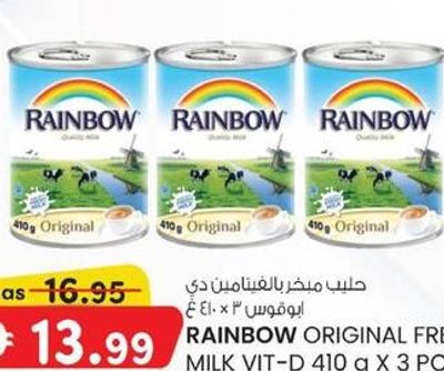 Rainbow Original Fresh Milk Vit-D 410g x 3 PCS
