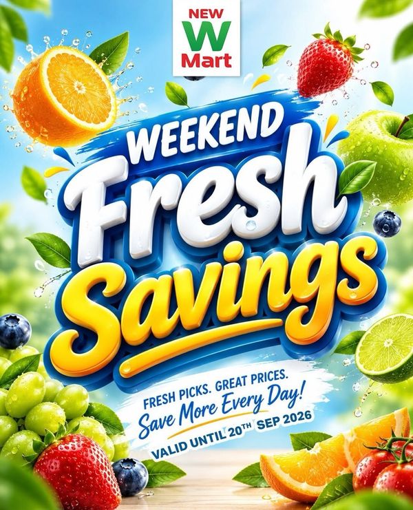 Weekend Fresh Savings from New W Mart until 20th September