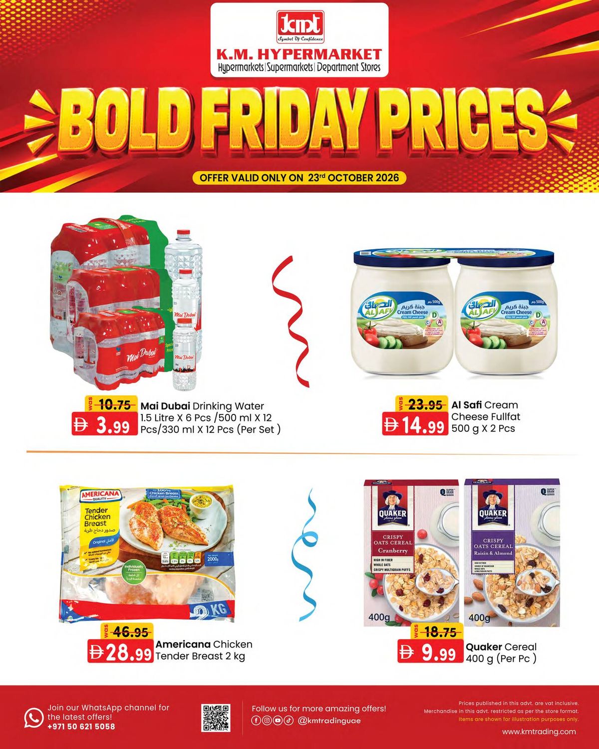 Bold Friday Prices from K.M. TRADING until 23rd October