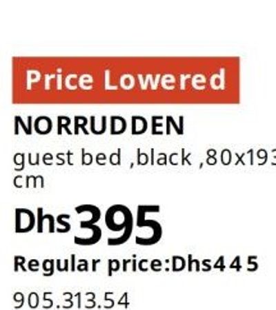 NORRUDDEN guest bed, black, 80x193 cm