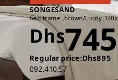 SONGESAND bed frame, brown/Luröy, 140x200 cm