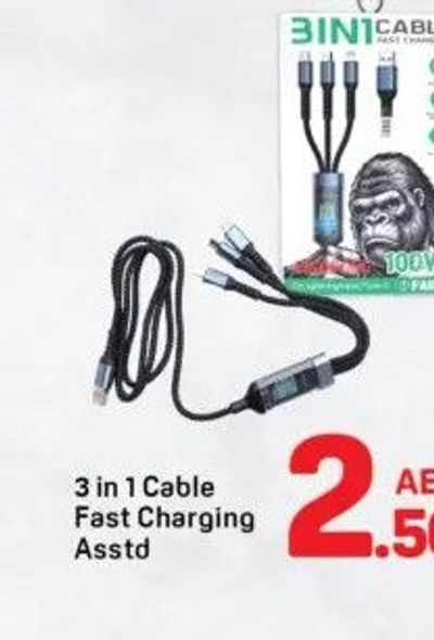 3 in 1 Cable Fast Charging Asstd