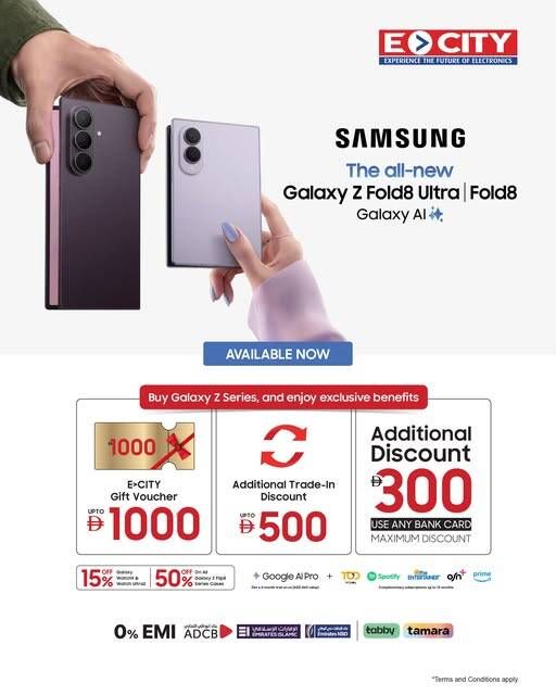 Samsung Galaxy Z Fold8 Ultra Sale from ECity until 13th August
