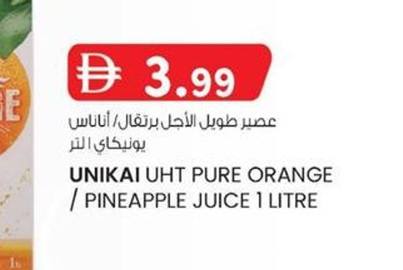 UNIKAI UHT PURE ORANGE / PINEAPPLE JUICE 1 LITRE
