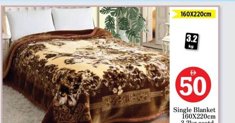 Single Blanket 160X220cm 3.2kg asstd.