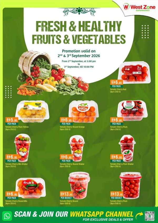 Fresh & Healthy from West Zone until 3rd September