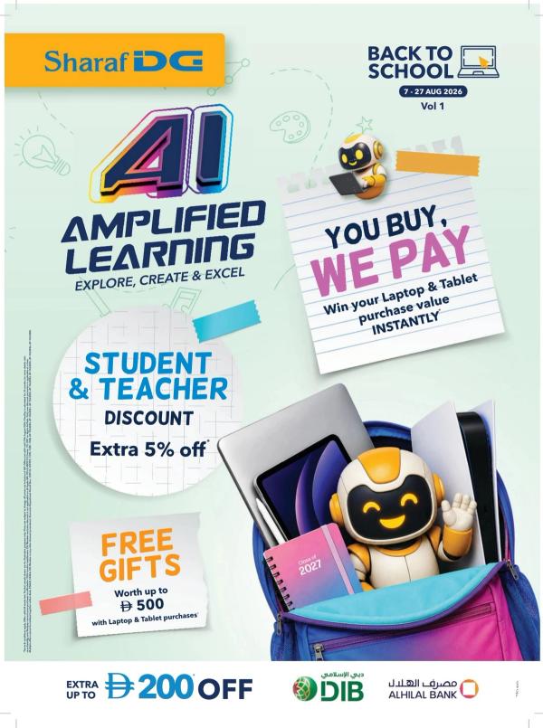 Back To School from Sharaf DG until 27th August
