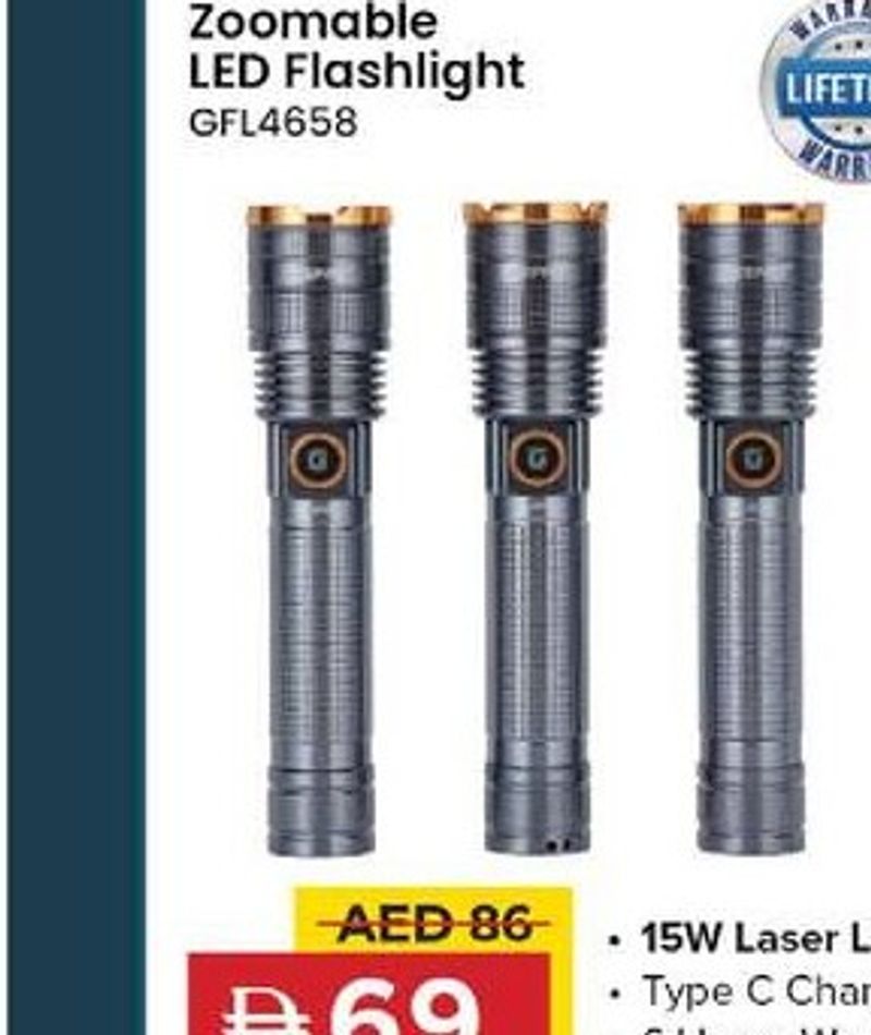 Zoomable LED Flashlight GFL4658