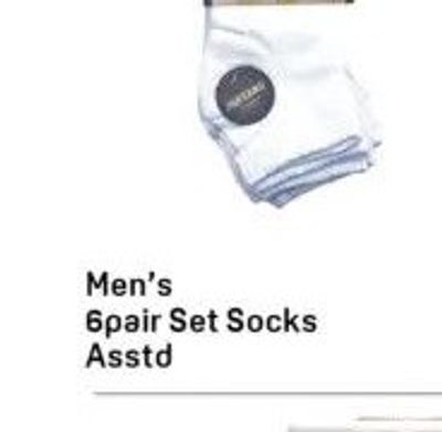 Men's 6pair Set Socks Asstd