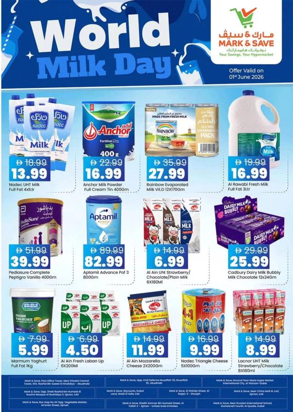 World Milk Day from Mark & Save until 1st June